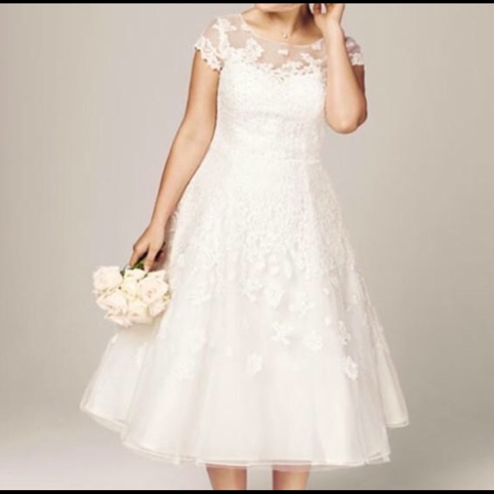 Oleg Cassini tea length wedding dress
